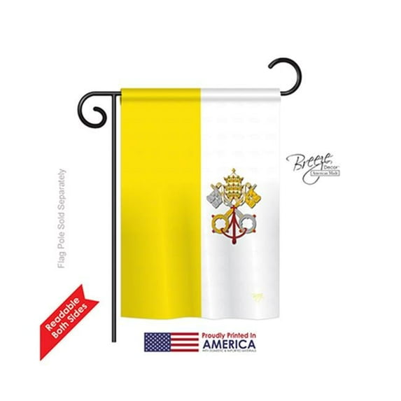Breeze Decor 58106 Vatican City 2-Sided Impression Garden Flag - 13 x 18.5 in.