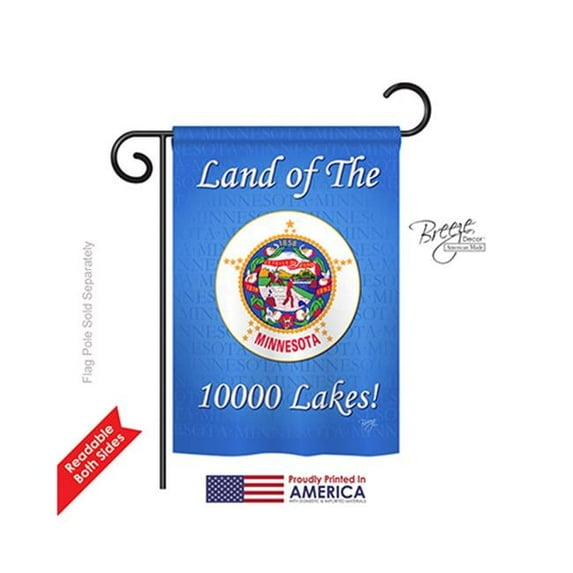 Breeze Decor 58110 States Minnesota 2-Sided Impression Garden Flag - 13 x 18.5 in.