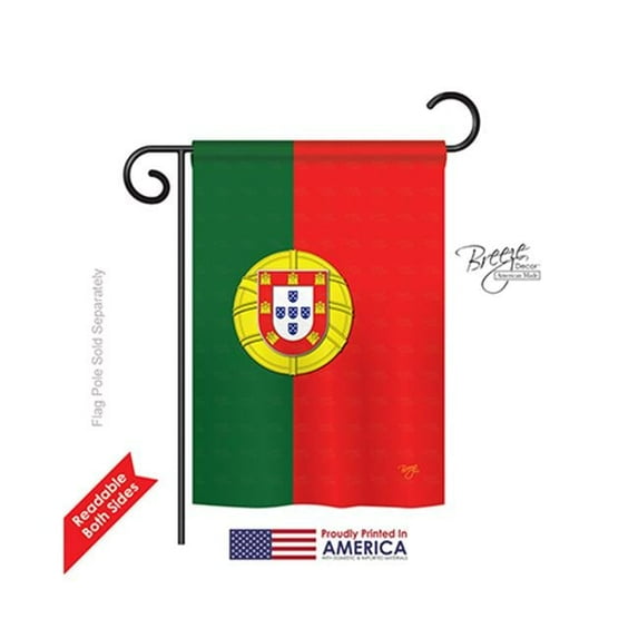 Breeze Decor 58118 Portugal 2-Sided Impression Garden Flag - 13 x 18.5 in.