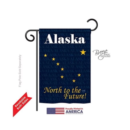 Breeze Decor 58135 States Alaska 2-Sided Impression Garden Flag - 13 x 18.5 in.