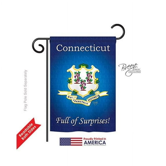 Breeze Decor 58138 States Connecticut 2-Sided Impression Garden Flag - 13 x 18.5 in.