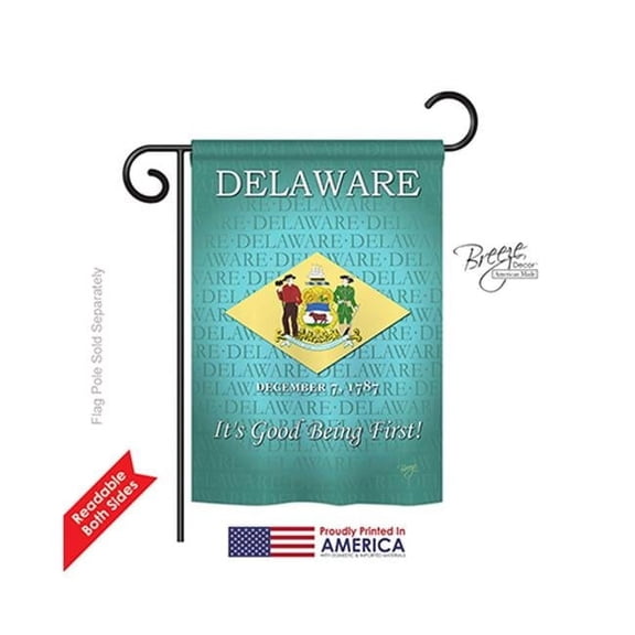 Breeze Decor 58139 States Delaware 2-Sided Impression Garden Flag - 13 x 18.5 in.