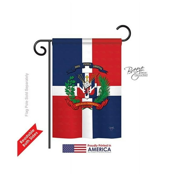 Breeze Decor 58156 Dominican Republic 2-Sided Impression Garden Flag - 13 x 18.5 in.