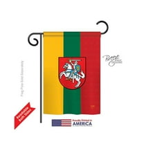 Breeze Decor 58198 Lithuania 2-Sided Impression Garden Flag - 13 x 18.5 in.