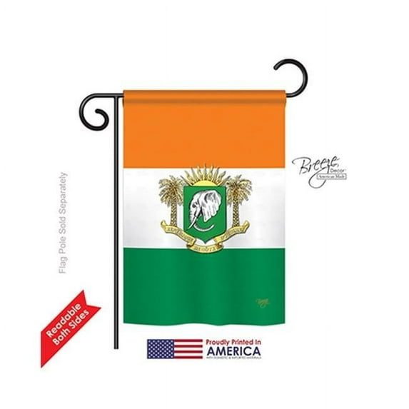 Breeze Decor 58217 Ivory Coast 2-Sided Impression Garden Flag - 13 x 18.5 in.