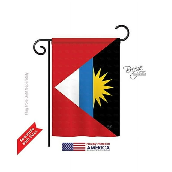 Breeze Decor 58281 Antigua & Barbuda 2-Sided Impression Garden Flag - 13 x 18.5 in.