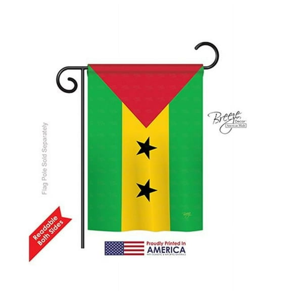 Breeze Decor 58314 Sao Tome & Principe 2-Sided Impression Garden Flag - 13 x 18.5 in.