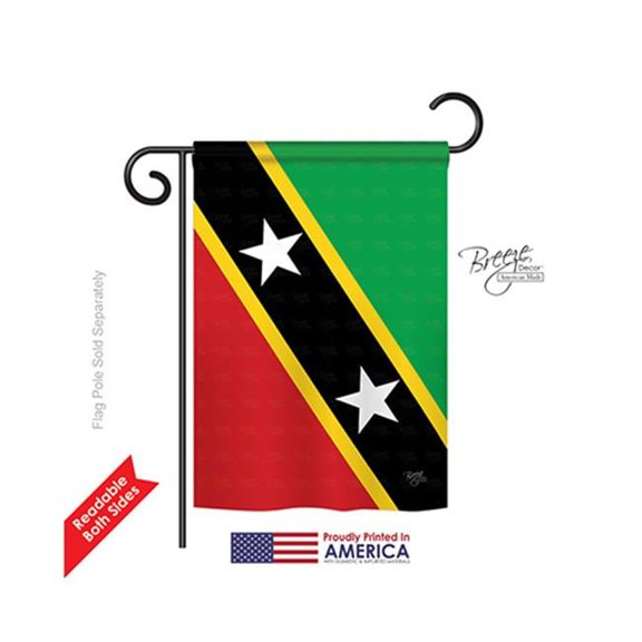 Breeze Decor 58345 Saint Kitts & Nevis 2-Sided Impression Garden Flag - 13 x 18.5 in.