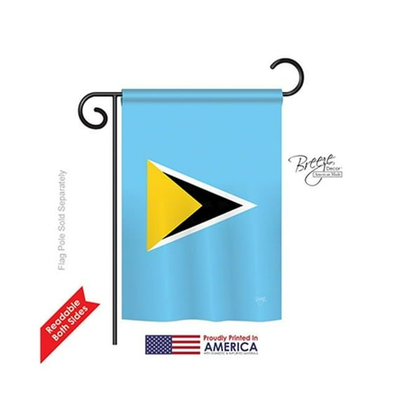 Breeze Decor 58346 Saint Lucia 2-Sided Impression Garden Flag - 13 x 18.5 in.