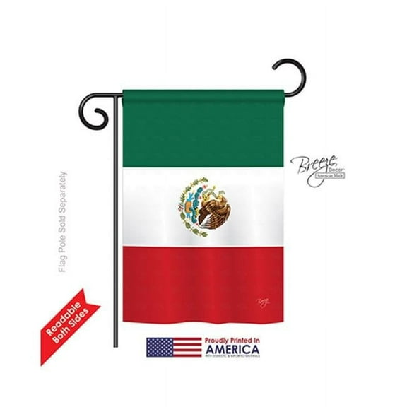 Breeze Decor 58357 Mexico Country 2-Sided Impression Garden Flag - 13 x 18.5 in.
