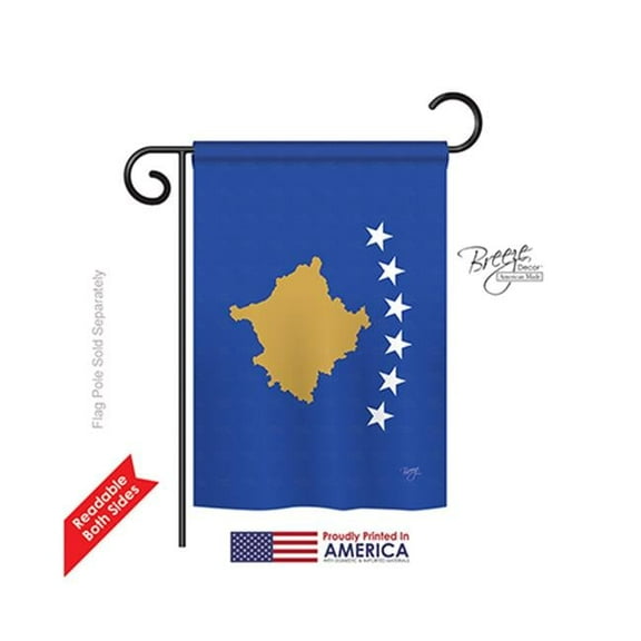 Breeze Decor 58373 Kosovo 2-Sided Impression Garden Flag - 13 x 18.5 in.
