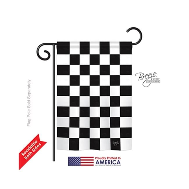 Black and White Checkered Polyester Garden Flag 13" x 18.5"