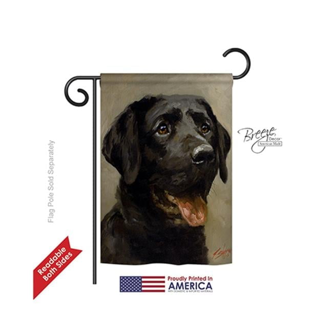 Black Lab Dog Polyester Garden Flag with Sleeve, 13 x 18.5 inches