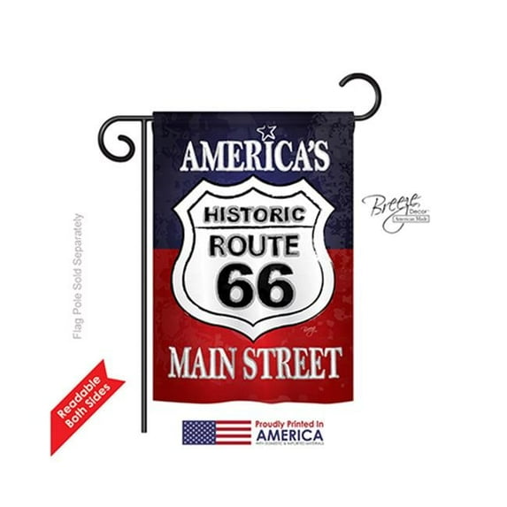 Breeze Decor 61059 Patriotic Route 66 2-Sided Impression Garden Flag