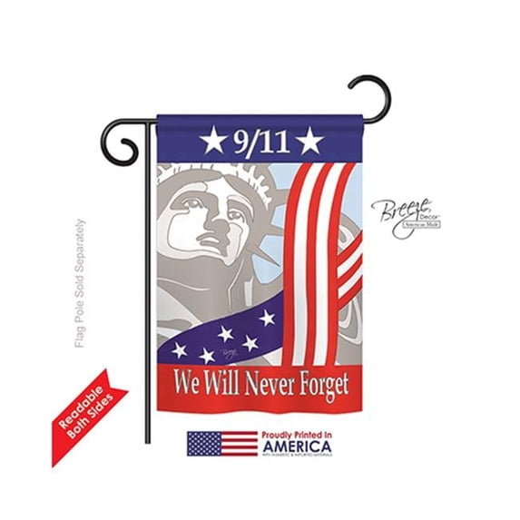 Breeze Decor 61060 Patriotic 42624 2-Sided Impression Garden Flag - 13 x 18.5 in.