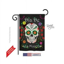Breeze Decor 62009 Halloween Dia de los Muertos 2-Sided Impression Garden Flag - 13 x 18.5 in.