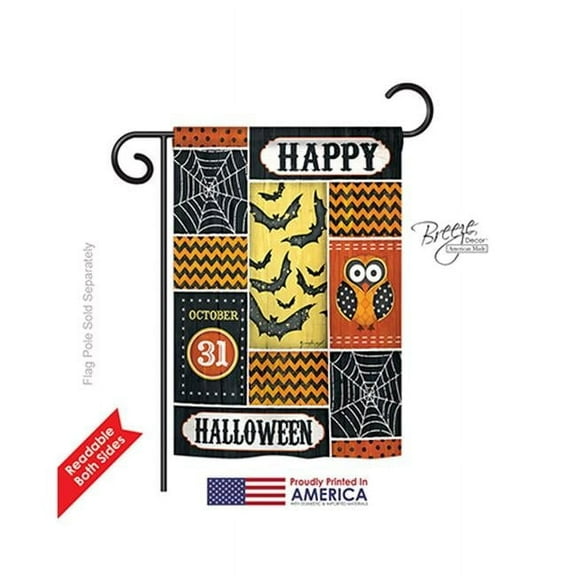 Breeze Decor 62060 Halloween Halloween Happy 2-Sided Impression Garden Flag - 13 x 18.5 in.