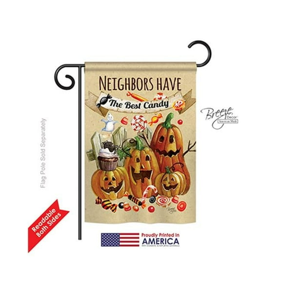 Breeze Decor 62067 Halloween Neighbors Candy 2-Sided Impression Garden Flag - 13 x 18.5 in.