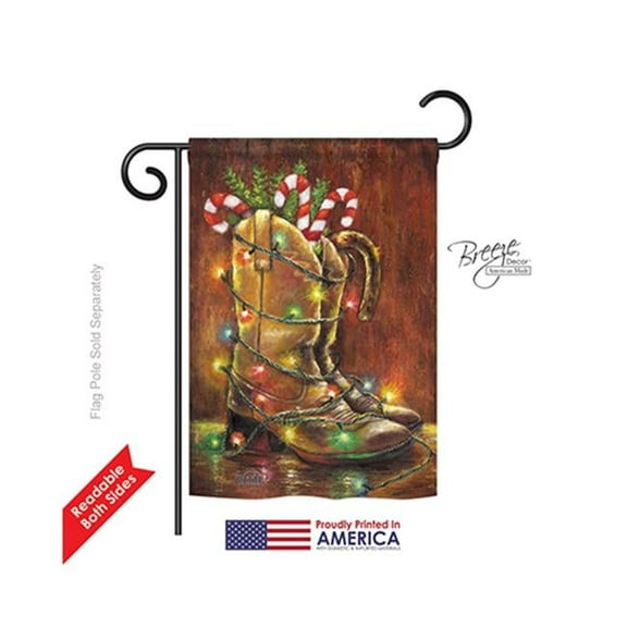Breeze Decor 64002 Christmas Xmas Boots 2-Sided Impression Garden Flag - 13 x 18.5 in.