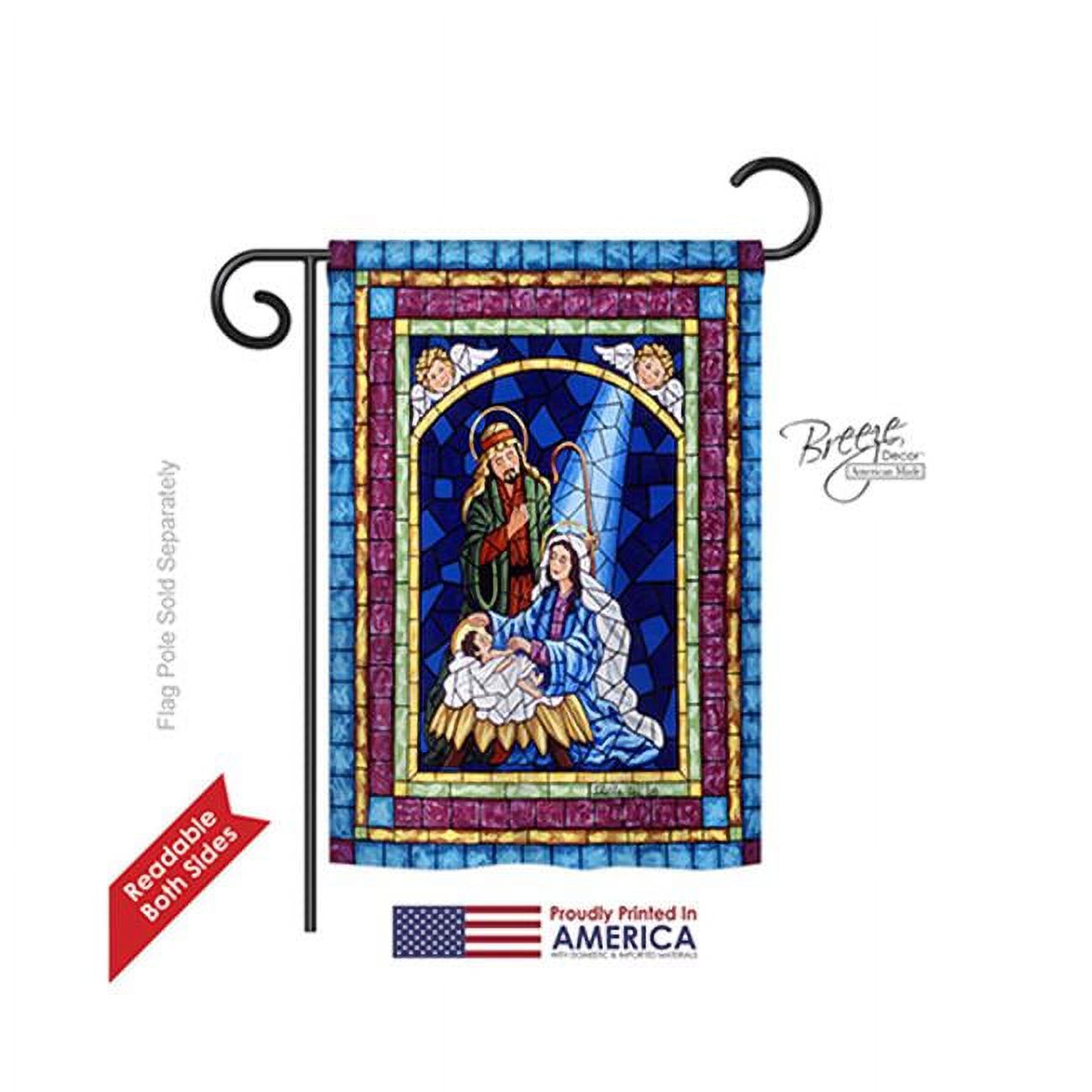 Breeze Decor 64123 Nativity Stained Glass Nativity 2Sided Impression