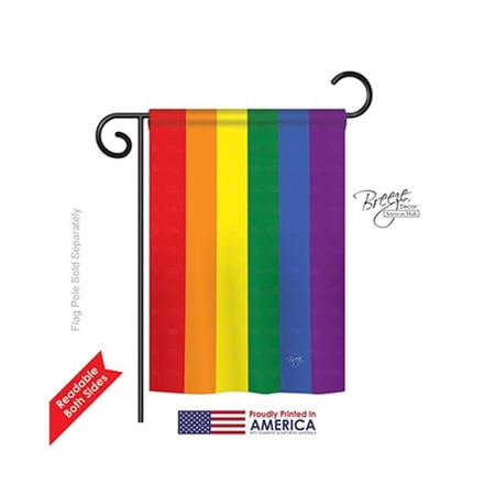 Breeze Decor 65100 Rainbow 2-Sided Impression Garden Flag - 13 x 18.5 in.