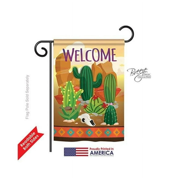 Breeze Decor 65111 Southwest Cactus 2-Sided Impression Garden Flag - 13 x 18.5 in.