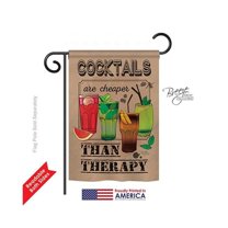 Breeze Decor 67035 Cocktails are Cheaper 2-Sided Impression Garden Flag - 13 x 18.5 in.