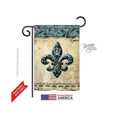 Breeze Decor 68003 Mardi Gras Fleur De Lys 2-Sided Impression Garden Flag - -13 x 18.5 in.