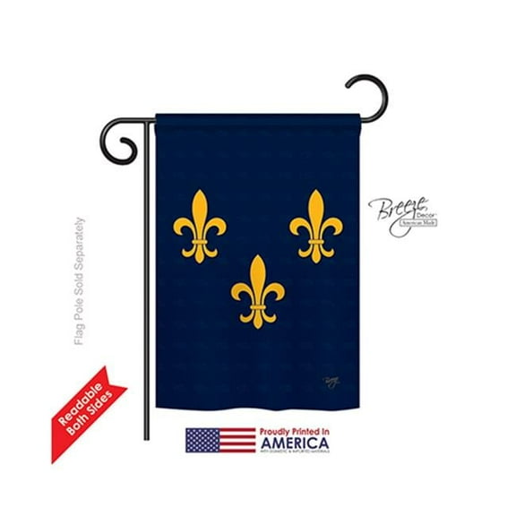 Breeze Decor 68004 Mardi Gras Midwest French American 2-Sided Impression Garden Flag - 13 x 18.5 in.