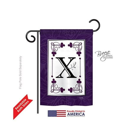 Breeze Decor 80024 Classic X Monogram 2-Sided Impression Garden Flag