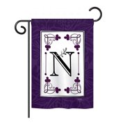 Breeze Decor - Classic N Initial Interests - Everyday Simply Beauty Impressions Decorative Vertical Garden Flag 13 x 18.5 Printed In USA