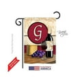 thumbnail image 1 of Breeze Decor 80215 Wine G Monogram 2-Sided Impression Garden Flag - 13 x 18.5 in., 1 of 7
