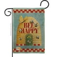 thumbnail image 1 of Breeze Decor BD-BG-G-104089-IP-DB-D-US17-AM 13 x 18.5 in. Bee Happy Hive Burlap Garden Friends Bugs & Frogs Impressions Decorative Vertical Double Sided Flag, 1 of 1