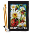 thumbnail image 1 of Breeze Decor BD-BG-HS-104072-IP-BO-D-US11-BD 28 x 40 in. Paraso De Tortolitas Garden Friends Bugs & Frogs Impressions Decorative Vertical Double Sided House Flag Set & Pole Bracket Hardware, 1 of 1