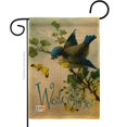 thumbnail image 1 of Breeze Decor BD-BI-G-105038-IP-DB-D-US12-AM 13 x 18.5 in. Welcome Birds Burlap Garden Friends Impressions Decorative Vertical Double Sided Flag, 1 of 1