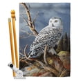 thumbnail image 1 of Breeze Decor BD-BI-HS-105051-IP-BO-D-US16-AL 28 x 40 in. Superior Vantage Owl Garden Friends Birds Impressions Decorative Vertical Double Sided House Flag Set & Pole Bracket Hardware, 1 of 1