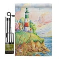 thumbnail image 1 of Breeze Decor BD-BN-GS-106064-IP-BO-D-US12-AM 13 x 18.5 in. Cliff Lighthouse Coastal Beach Impressions Decorative Vertical Double Sided Garden Flag Set with Banner Pole, 1 of 1