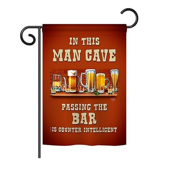 Breeze Decor BD-BV-G-117045-IP-BO-D-US18-SB G167045-BO Man Cave Passing the Bar Happy Hour & Drinks Beverages Impressions Decorative Vertical 13 x 18.5 in. Double Sided Garden Flag