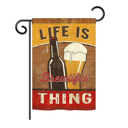 Breeze Decor BD-BV-G-117048-IP-BO-D-US18-WA G167048-BO Brewtiful Thing Happy Hour & Drinks Beverages Impressions Decorative Vertical 13 x 18.5 in. Double Sided Garden Flag