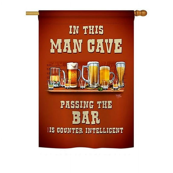 Breeze Decor BD-BV-H-117045-IP-BO-D-US18-SB H117045-BO Man Cave Passing the Bar Happy Hour & Drinks Beverages Impressions Decorative Vertical 28 x 40 in. Double Sided House Flag