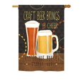 thumbnail image 1 of Breeze Decor BD-BV-H-117052-IP-BO-D-US18-WA  Craft Beer Brings Cheer Happy Hour & Drinks Beverages Impressions Decorative Vertical 28 x 40 in. Double Sided House Flag, 1 of 1