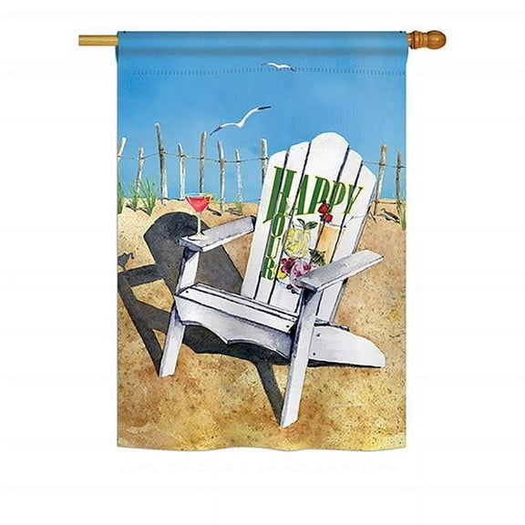 Breeze Decor BD-BV-H-117054-IP-BO-D-US18-BT Beachside Happy Hour & Drinks Beverages Impressions Decorative Vertical 28 x 40 in. Double Sided House Flag
