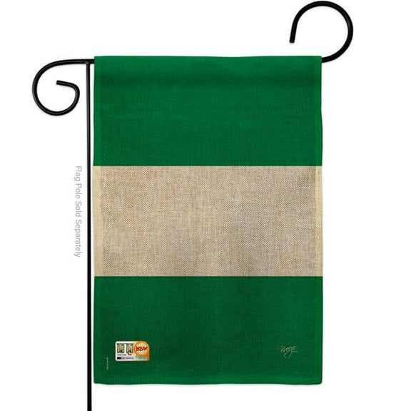 Breeze Decor BD-CY-G-108219-IP-DB-D-US14-BD 13 x 18.5 in. Nigeria Burlap Flags of the World Nationality Impressions Decorative Vertical Double Sided Garden Flag