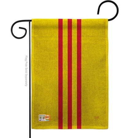 Breeze Decor BD-CY-G-108236-IP-DB-D-US14-BD 13 x 18.5 in. South Vietnam Burlap Flags of the World Nationality Impressions Decorative Vertical Double Sided Garden Flag