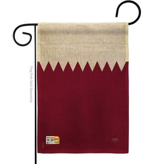 Breeze Decor BD-CY-G-108267-IP-DB-D-US15-BD 13 x 18.5 in. Qatar Burlap Flags of the World Nationality Impressions Decorative Vertical Double Sided Garden Flag