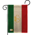 thumbnail image 1 of Breeze Decor BD-CY-G-108276-IP-DB-D-US15-BD 13 x 18.5 in. Tajikistan Burlap Flags of the World Nationality Impressions Decorative Vertical Double Sided Garden Flag, 1 of 1