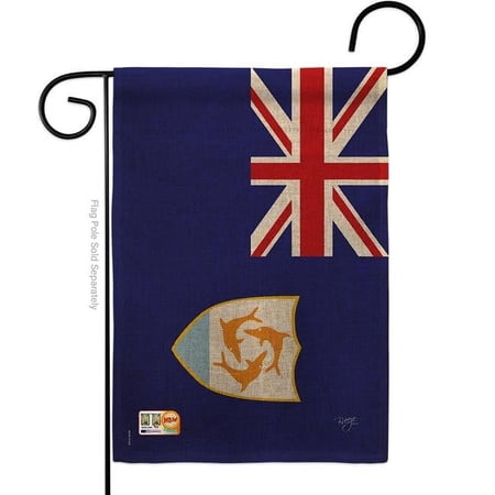 Breeze Decor BD-CY-G-108338-IP-DB-D-US15-BD 13 x 18.5 in. Anguilla Burlap Flags of the World Nationality Impressions Decorative Vertical Double Sided Garden Flag