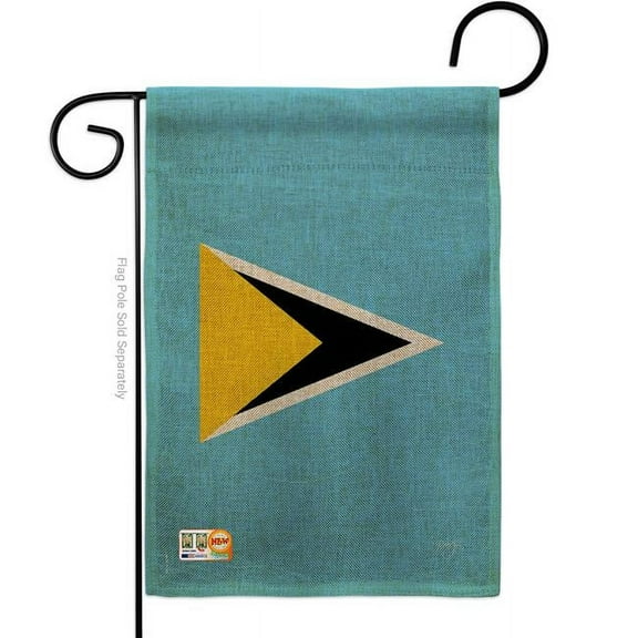 Breeze Decor BD-CY-G-108346-IP-DB-D-US15-BD 13 x 18.5 in. Saint Lucia Burlap Flags of the World Nationality Impressions Decorative Vertical Double Sided Garden Flag