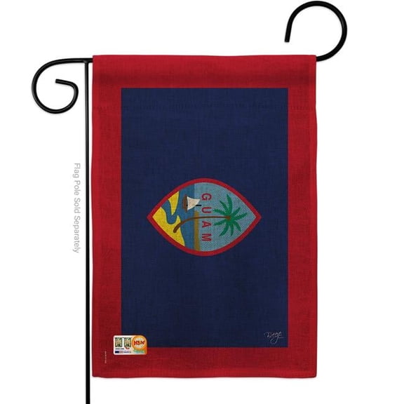 Breeze Decor BD-CY-G-108353-IP-DB-D-US15-BD 13 x 18.5 in. Guam Burlap Flags of the World Nationality Impressions Decorative Vertical Double Sided Garden Flag