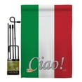 thumbnail image 1 of Breeze Decor BD-CY-GS-108027-IP-BO-D-US13-BD 13 x 18.5 in. Italian Flags of the World Nationality Impressions Decorative Vertical Double Sided Garden Flag Set with Banner Pole, 1 of 1